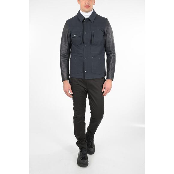 OAMC Over All Master Cloth Director Coat Jacket Cotton Leather Navy Blue Mens M - Picture 6 of 16